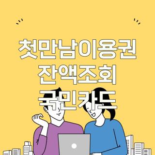 첫만남이용권 잔액조회 국민카드